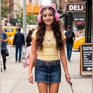 Bass Jaxx Pink Faux Fur Wireless Headphones w/ Shaky Glitter Ears